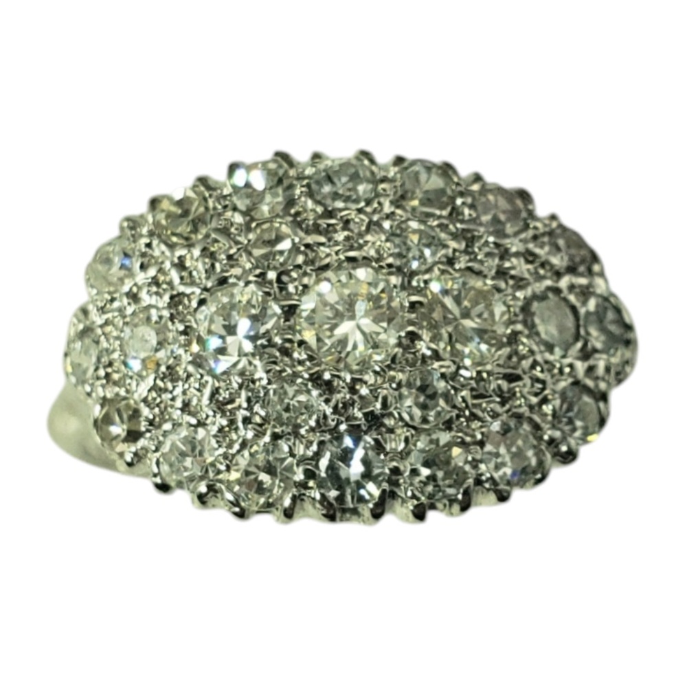 14 Karat White Gold Diamond Cluster Ring Size 7.75  #20709